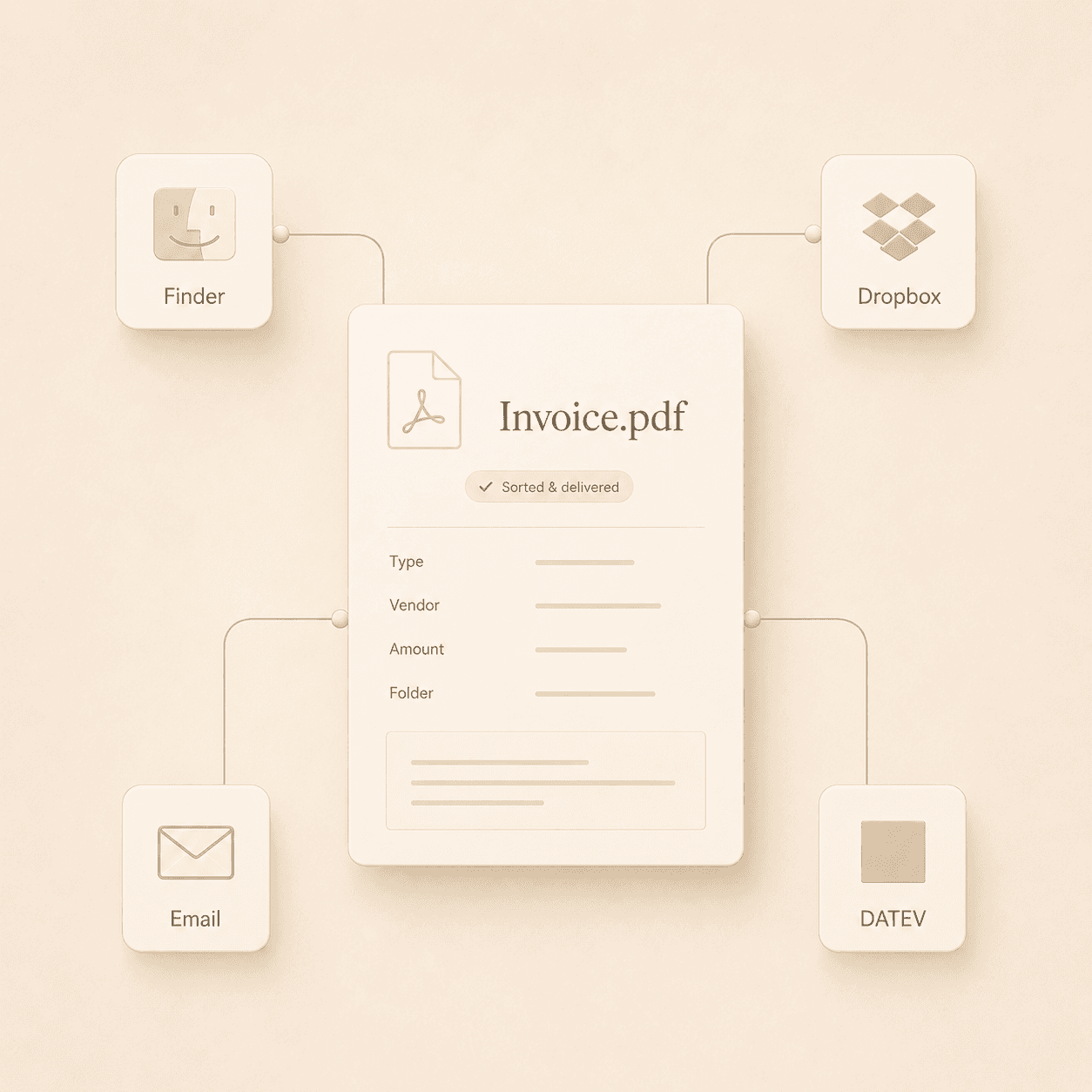 Sorted, named, delivered — output illustration